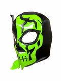 HALLOWEEN SKULL Halloween Lucha Libre Wrestling Mask (pro-fit) Black/Green