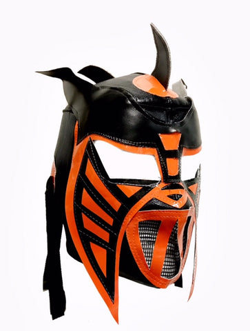 HYSTERIA Lucha Libre Wrestling Mask (pro-fit) Black/Orange