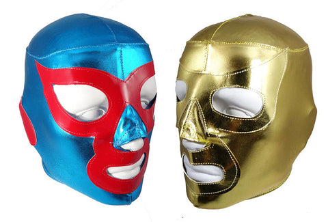 2 pack NACHO LIBRE & RAMSES Adult Lycra Lucha Libre Wrestling Mask