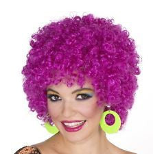 GLITTER AFRO Halloween Disco costume wig - Hot Purple