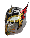 SIN CARA (pro-LYCRA) Adult Lucha Libre Wrestling Mask - Silver/Black