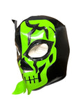 HALLOWEEN SKULL Halloween Lucha Libre Wrestling Mask (pro-fit) Black/Green