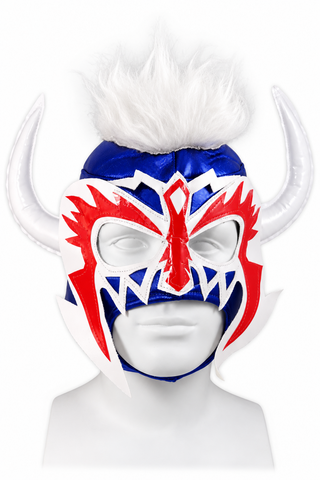 PSICOSIS Lucha Libre Wrestling Mask (pro-fit) Blue/White/Red