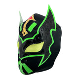 SIN CARA Adult Lucha Libre Wrestling Mask (pro-fit) Black/Hot Green