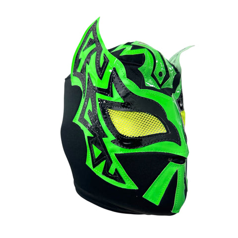 MYSTEZYS Adult Lucha Libre Wrestling Mask (pro-fit) Black/Hot Green