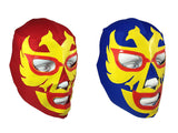 2pk DOS CARAS Youth Young Adult Lucha Libre Wrestling Mask - Red/Blue