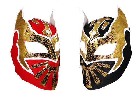 2pk SIN CARA Youth Young Adult Lucha Libre Wrestling Mask - Red/Black
