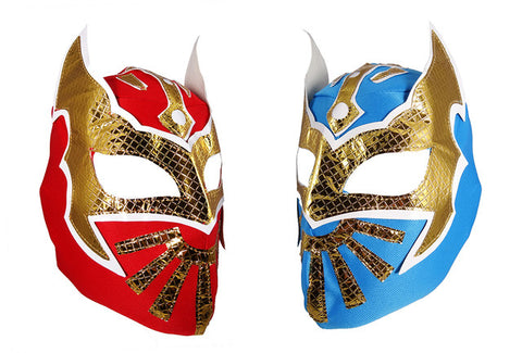 2pk SIN CARA Youth Young Adult Lucha Libre Wrestling Mask - Blue/Red