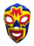 Mask Maniac Adult Lucha Libre Wrestling Mask - Blue/Yellow/Red