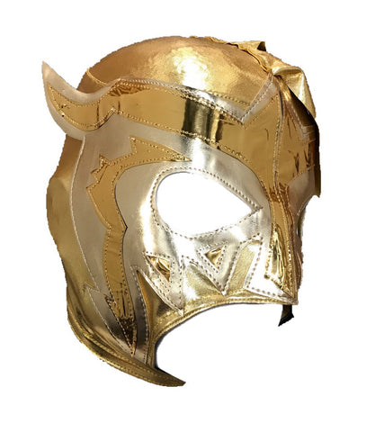 GOLD SCORPION (pro-LYCRA) Adult Lucha Libre Wrestling Mask - Gold/Gold
