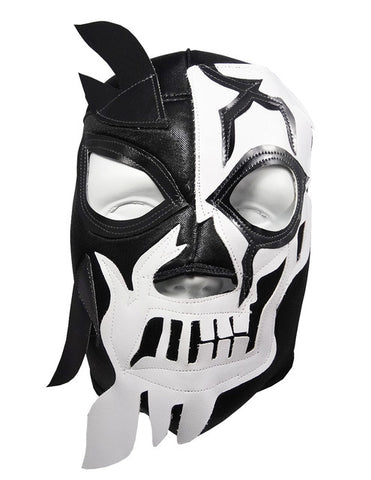 HALLOWEEN SKULL Lucha Libre Wrestling Mask (pro-fit) Black/White