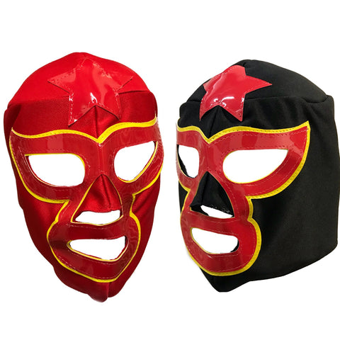 2 pack STAR MAN Adult Lucha Libre Party Set - Red Black