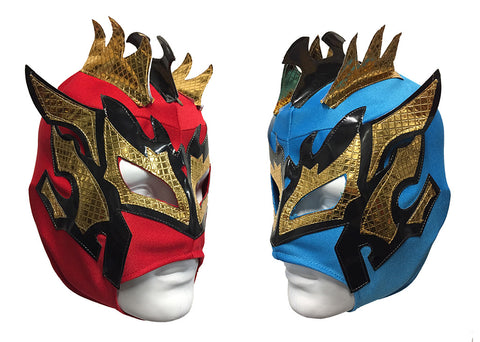2 pack KALISTO Youth Young Adult Lucha Libre Wrestling Mask - Red/Blue
