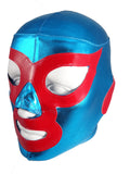 NACHO LIBRE Adult Lycra Lucha Libre Wrestling Mask - Teal Blue/Red