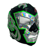 DR. WAGNER (pro-LYCRA) Adult Lucha Libre Wrestling Costume Mask - Black/Hot Green