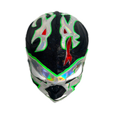 DR. WAGNER (pro-LYCRA) Adult Lucha Libre Wrestling Costume Mask - Black/Hot Green