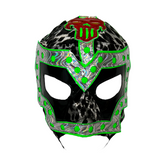 MR. NIEBLA (pro-LYCRA) Adult Lucha Libre Wrestling Costume Mask - Black/Hot Green