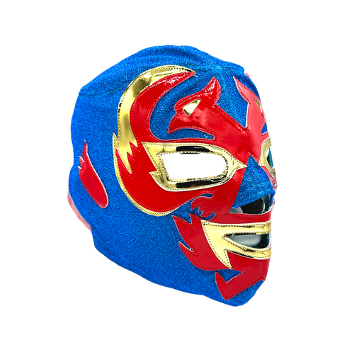 DOS CARAS (pro-LYCRA) Adult Lucha Libre Wrestling Costume Mask - Teal/Red