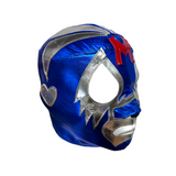 MIL MÁSCARAS (pro-LYCRA) Adult Lucha Libre Wrestling Mask - Blue/Silver
