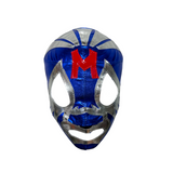 MIL MÁSCARAS (pro-LYCRA) Adult Lucha Libre Wrestling Mask - Blue/Silver