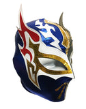 SIN CARA (pro-LYCRA) Adult Lucha Libre Wrestling Mask - Blue/Gold