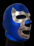 BLUE DEMON YOUTH KIDS Lucha Libre Halloween Costume Mask - Metallic Blue