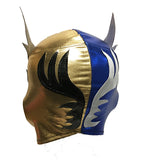 SIN CARA (pro-LYCRA) Adult Lucha Libre Wrestling Mask - Blue/Gold